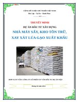 Dự án xây dựng nhà máy xay xát gạo xuất khẩu 