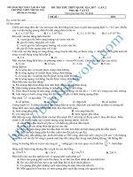 Đề thi thử THPT 2017 môn Vật Lý trường THPT Trung Dã Hà Nội File word Có lời giải chi tiết