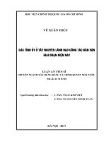 Luận án tiến sĩ các tỉnh ủy ở tây nguyên lãnh đạo công tác dân vận giai đoạn hiện nay 