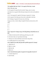 Trắc nghiệm Sinh học 10 bài 3: Các nguyên tố hóa học và nước