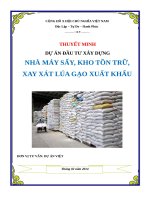 Dự án đầu tư nhà máy xay xát gạo 
