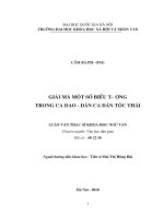 Luận văn thạc sĩ giải mã một số biểu tượng trong ca dao   dân ca thái 