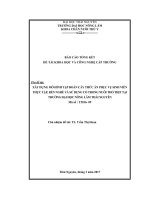 Xây dựng mô hình tập đoàn cây thức ăn phục vụ sinh viên thực tập, rèn nghề và sử dụng cỏ trong nuôi thỏ thịt tại trường đại học nông lâm thái nguyên 