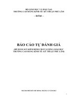 BÁO CÁO TỰ ĐÁNH GIÁ (ĐỂ ĐĂNG KÝ KIỂM ĐỊNH CHẤT LƢỢNG GIÁO DỤC TRƢỜNG CAO ĐẲNG KINH TẾ- KỸ THUẬT PHÚ LÂM