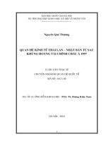Luận văn thạc sĩ quan hệ kinh tế thái lan   nhật bản từ sau khủng hoảng tài chính châu á 1997 