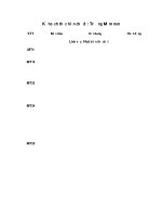 Mẫu kế hoạch thực hiện chủ đề: Trường Mầm non