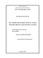 Quá trình chuyển biến kinh tế, xã hội của tình Hòa Bình từ năm 1991 đến năm 2010 (LA tiến sĩ)