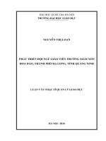 Phát triển đội ngũ giáo viên trường mầm non hoa đào, thành phố hạ long, tỉnh quảng ninh 