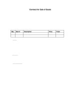 Mẫu hợp đồng bán hàng bằng tiếng Anh - Contract for Sale of Goods