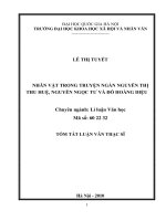 Luận văn thạc sĩ nhân vật trong truyện ngắn nguyễn thị thu huệ, nguyễn ngọc tư và đỗ hoàng diệu 