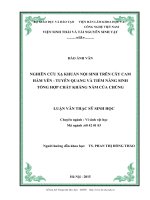 Nghiên cứu xạ khuẩn nội sinh trên cây cam hàm yên  tuyên quang và tiềm năng sinh tổng hợp chất kháng nấm của chúng