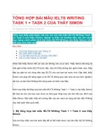 TỔNG hợp bài mẫu IELTS WRITING TASK 1 + TASK 2 của THẦY SIMON 