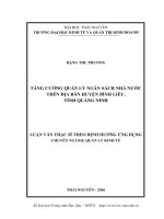 Tăng cường quản lý ngân sách nhà nước trên địa bàn huyện Bình Liêu, tỉnh Quảng Ninh (LV thạc sĩ)
