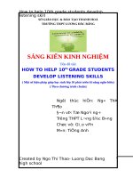 HOW TO HELP 10th GRADE STUDENTS DEVELOP LISTENING SKILLS 