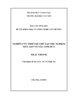 NGHIÊN CỨU THIẾT KẾ CHẾ TẠO THỬ NGHIỆM MÁY GỌT VỎ NÂU CƠM DỪA