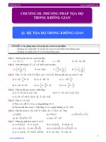 07  hình học 12 chương III tọa độ không gian 