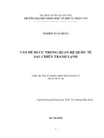 Luận văn thạc sĩ vấn đề di cư trong quan hệ quốc tế sau chiến tranh lạnh 