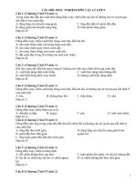 Câu hỏi trắc nghiệm khách quan môn Vật lý lớp 9