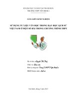 SỬ DỤNG tư LIỆU văn học TRONG dạy học LỊCH sử  VIỆT NAM ở một số bài TRONG CHƯƠNG TRÌNH THPT 