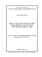 Quản lý nhà nước về chất lượng công trình hạ tầng kỹ thuật trên địa bàn tỉnh Bắc Ninh (LV thạc sĩ)