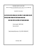 Vai trò của việc giảng dạy các môn lý luận chính trị đối với việc hình thành thế giới quan khoa học cho sinh viên cao đẳng sư phạm nam định 