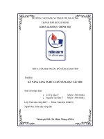 tiểu luận KỸ NĂNG LẮNG NGHE VÀ KỸ NĂNG ĐẶT CÂU HỎI