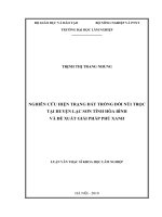 Nghiên cứu hiện trạng đất trống đồi núi trọc tại huyện lạc sơn tỉnh hòa bình và đề xuất giải pháp phủ xanh 