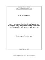 Một phương pháp xấp xỉ ngoài giải bài toán quy hoạch nguyên tuyến tính theo phương pháp nhánh cận và ứng dụng 
