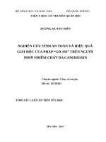 Nghiên cứu tính an toàn và hiệu quả giải độc của pháp “gđ 103” trên người phơi nhiễm chất da cam dioxin (tt) 