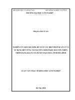 Nghiên cứu khu hệ chim, đề xuất các biện pháp quản lý và sử dụng bền vững tài nguyên chim ở khu bảo tồn thiên nhiên hang kia   pà cò, huyện mai châu, tỉnh hòa bình 