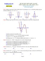 Đề thi thử THPT 2017 môn Toán trường THPT Lương Tài 2 Bắc Ninh Lần 1 File word Có lời giải chi tiết