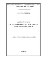 Nghiên cứu đề xuất các biện pháp quản lý cháy rừng tại huyện thanh chương, tỉnh nghệ an 