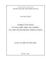 Luận án tiến sĩ nghiệm tuần hoàn và dáng điệu tiệm cận nghiệm của một số lớp phương trình vi phân 