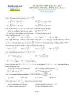 Đề thi thử THPT 2017 môn Toán trường THPT Đoàn Thượng Hải Dương Lần 1 File word Có lời giải chi tiết