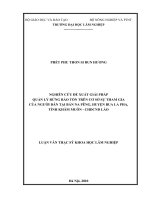 Nghiên cứu đề xuất giải pháp quản lý rừng bảo tồn trên cơ sở có sự tham gia của người dân tại bản na peeng, huyện bua la pha, tỉnh khăm muôn   CHDCND lào 