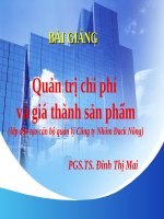 Bài giảng quản trị chi phí và giá thành sản phẩm   PGS TS  đinh thị mai 