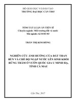 Nghiên cứu ảnh hưởng của đất than bùn và chế độ ngập nước đến sinh khối rừng tràm vườn quốc gia u minh hạ, tỉnh cà mau (tt) 