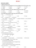 15 đề kiểm tra tiếng anh có đáp án