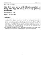 T 164 06 xác định hàm lượng chất kết dính asphalt có trong hỗn hợp bê tông nhựa bằng phương pháp chiết 