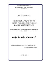 Nghiên cứu áp dụng giá trị hợp lý trong kế toán tại các doanh nghiệp Việt Nam