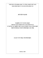 Nghiên cứu tuyển chọn chủng nấm Cordyceps takaomontana từ rừng tự nhiên Việt Nam có khả năng tổng hợp một số hoạt chất sinh học giá trị (LV thạc sĩ)