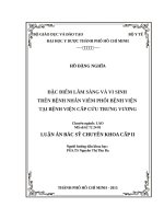 ĐẶC ĐIỂM LÂM SÀNG VÀ VI SINH  TRÊN BỆNH NHÂN VIÊM PHỔI BỆNH VIỆN  TẠI BỆNH VIỆN CẤP CỨU TRƯNG VƯƠNG