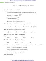 30 CÂU TRẮC NGHIỆM SỐ PHỨC CÓ ĐÁP ÁN