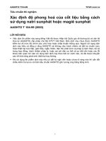 T 104 99 (2003) xác định độ phong hoá của cốt liệu bằng cách sử dụng natri sunphát hoặc magiê sunphát 