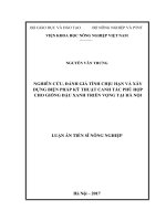 Nghiên cứu, đánh giá tính chịu hạn và xây dựng biện pháp kỹ thuật canh tác phù hợp cho giống đậu xanh triển vọng tại Hà Nội