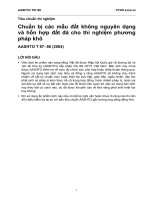 T 87 06 (2004) chuẩn bị các mẫu đất không nguyên dạng và hỗn hợp đất đá cho thí nghiệm phương pháp khô 