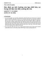 T 71 93 (2005) xác định sự ảnh hưởng của tạp chất hữu cơ trong cốt liệu mịn đến cường độ vữa 