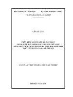 Phân tích một số yếu tố cấu trúc nhằm bước đầu đánh giá xu hướng diễn thế rừng phục hồi trong phân khu phục hồi sinh thái tại vườn quốc gia ba vì   hà nội 