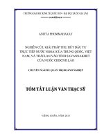 Nghiên cứu giải pháp thu hút đầu tư trực tiếp nước ngoài của trung quốc , việt nam và thái lan vào tỉnh sanvannakhet của nước CHDCND lào (tt) 
