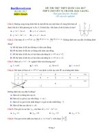 Đề thi thử THPT 2017 môn Toán trường THPT chuyên Vị Thanh Hậu Giang Lần 1 File word Có lời giải chi tiết
